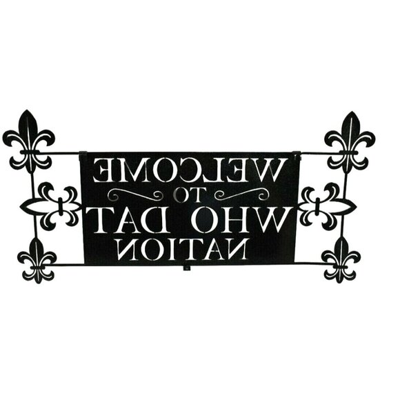 Lazart Welcome to Who Dat Nation 18.5 inch Metal Laser Cut Hanging Wall Art - Picture 2 of 3